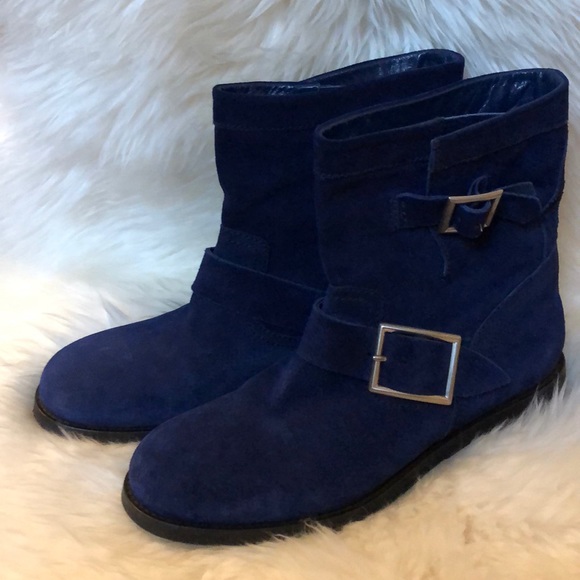 jimmy choo blue suede boots
